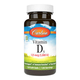 Carlson Vitamine D3 5000 UI – bouteille de gélules, soutien éventuel des os