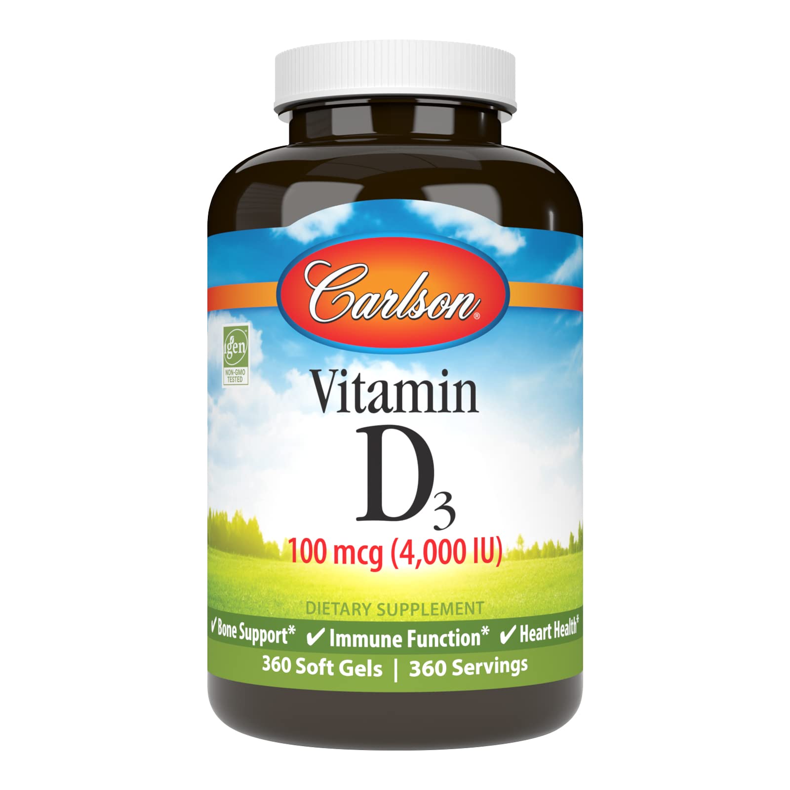 Carlson D3 gelules: absorption optimale pour des os solides.
