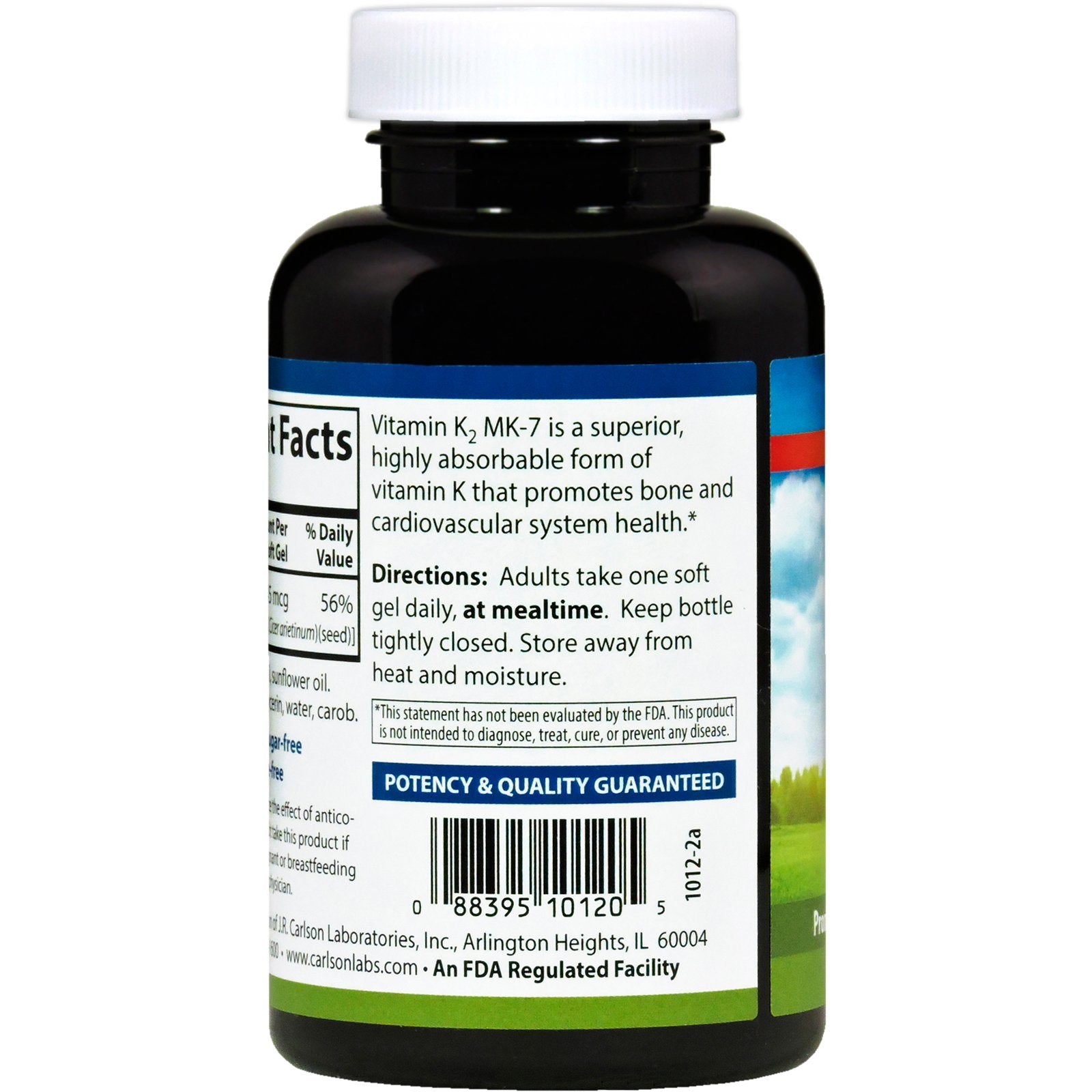 Carlson Vitamine K2-7 emballage: facilité d'utilisation dans la routine quotidienne.