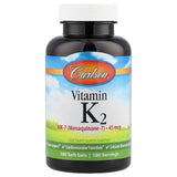 Carlson Vitamine K2-7 flacon: soutien potentiel pour santé cardiovasculaire et osseuse.