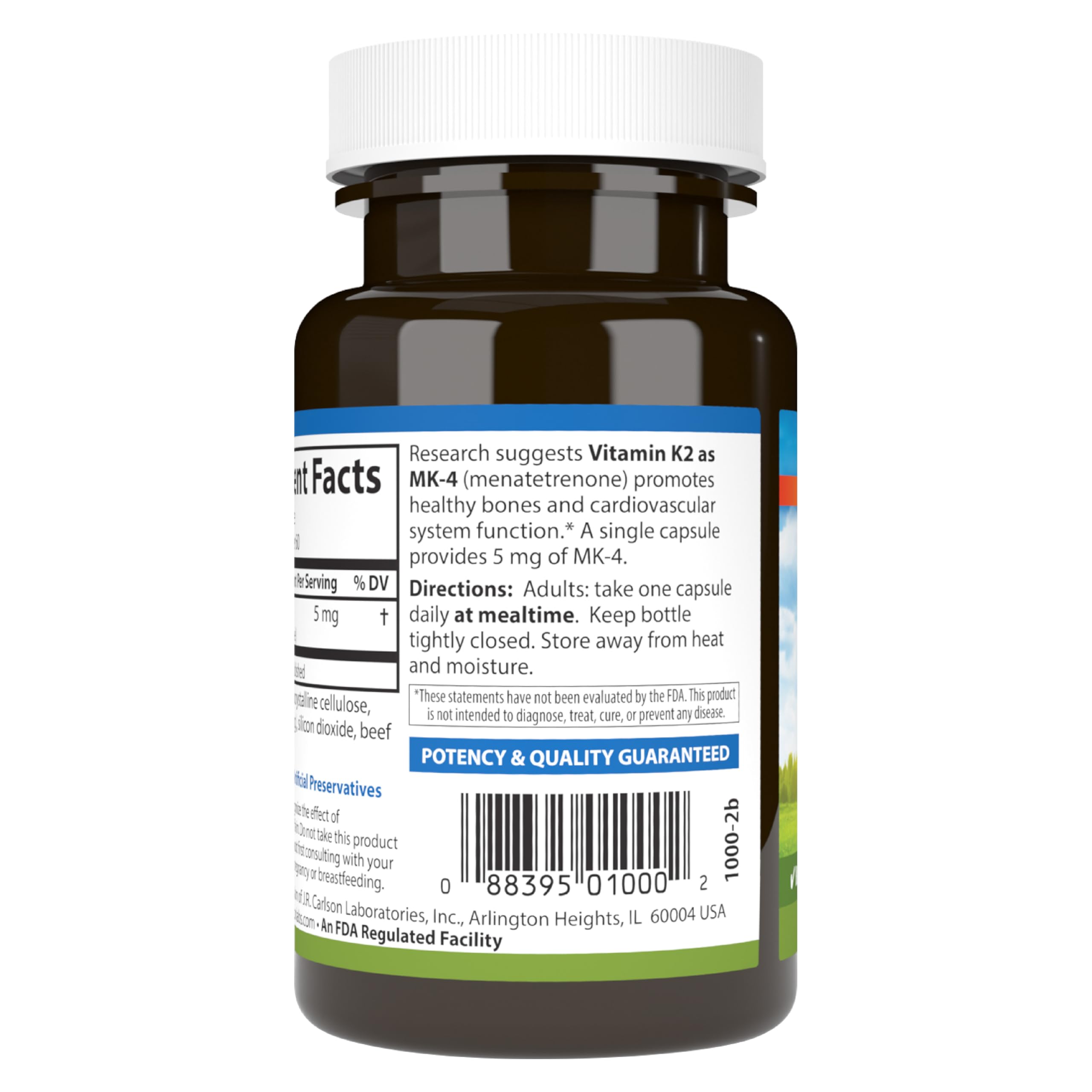Carlson K2 MK-4 – emballage sans soja, solution hypoallergénique potentielle.