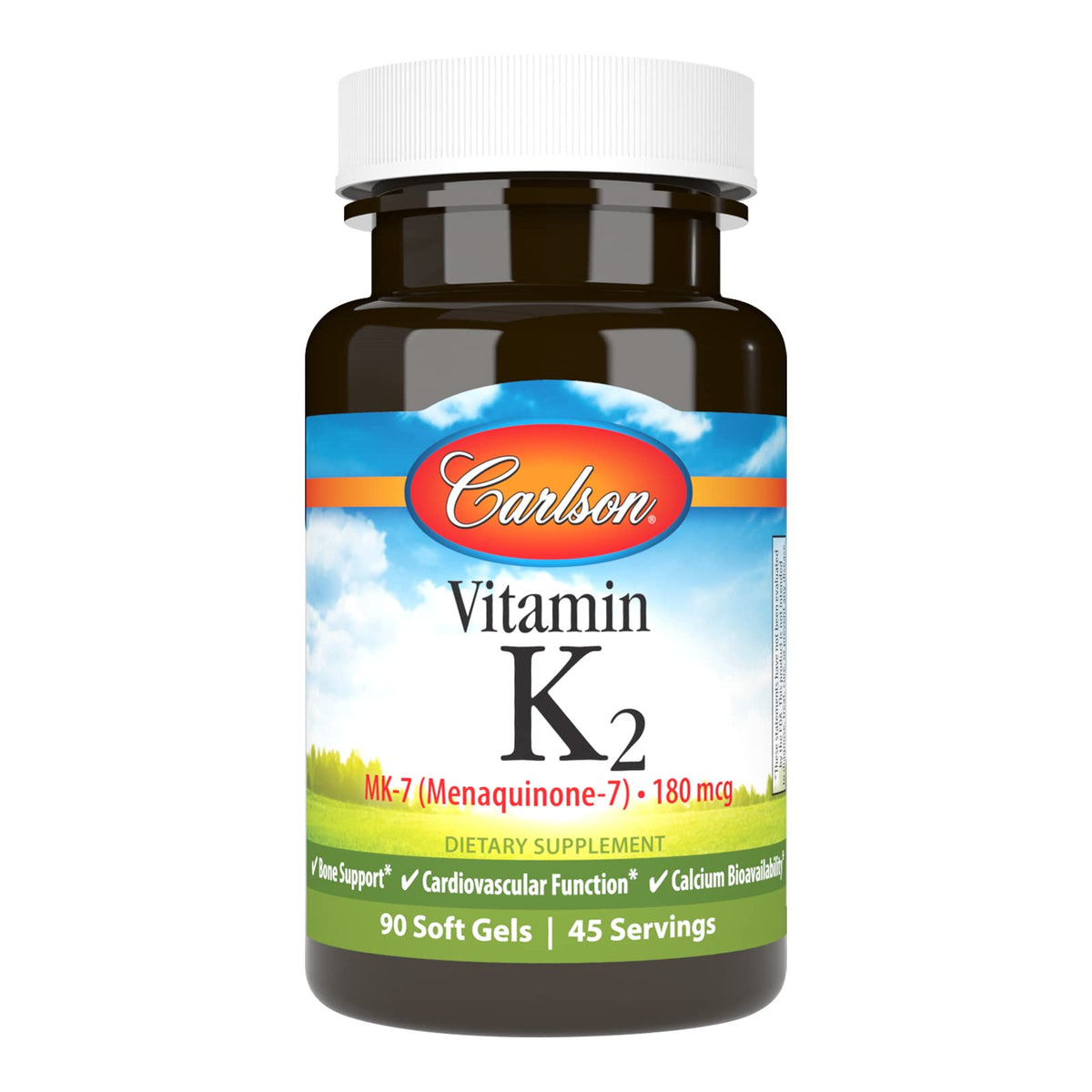 Carlson vitamine-k2-mk7 gelule 180mcg pour soutien potentiel des os.