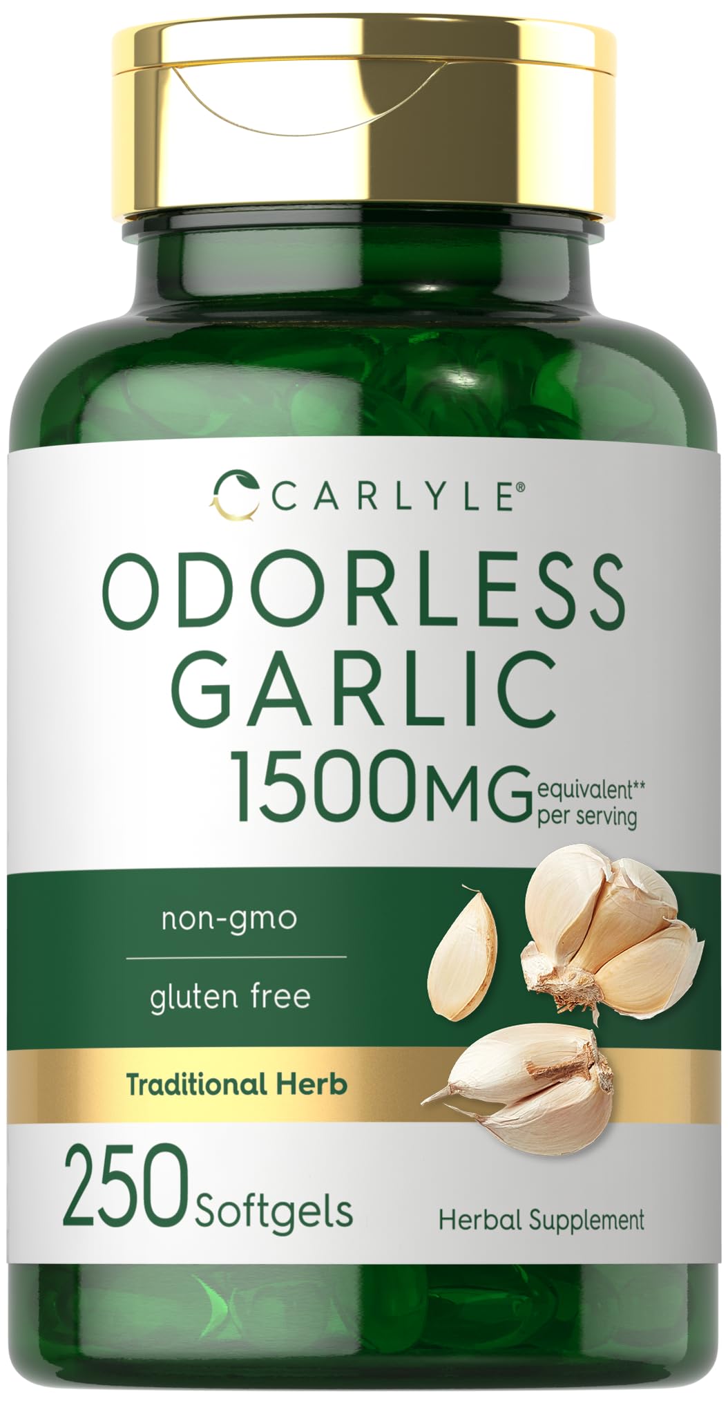Carlyle Ail sans odeur en bouteille de capsules, pratique au quotidien.