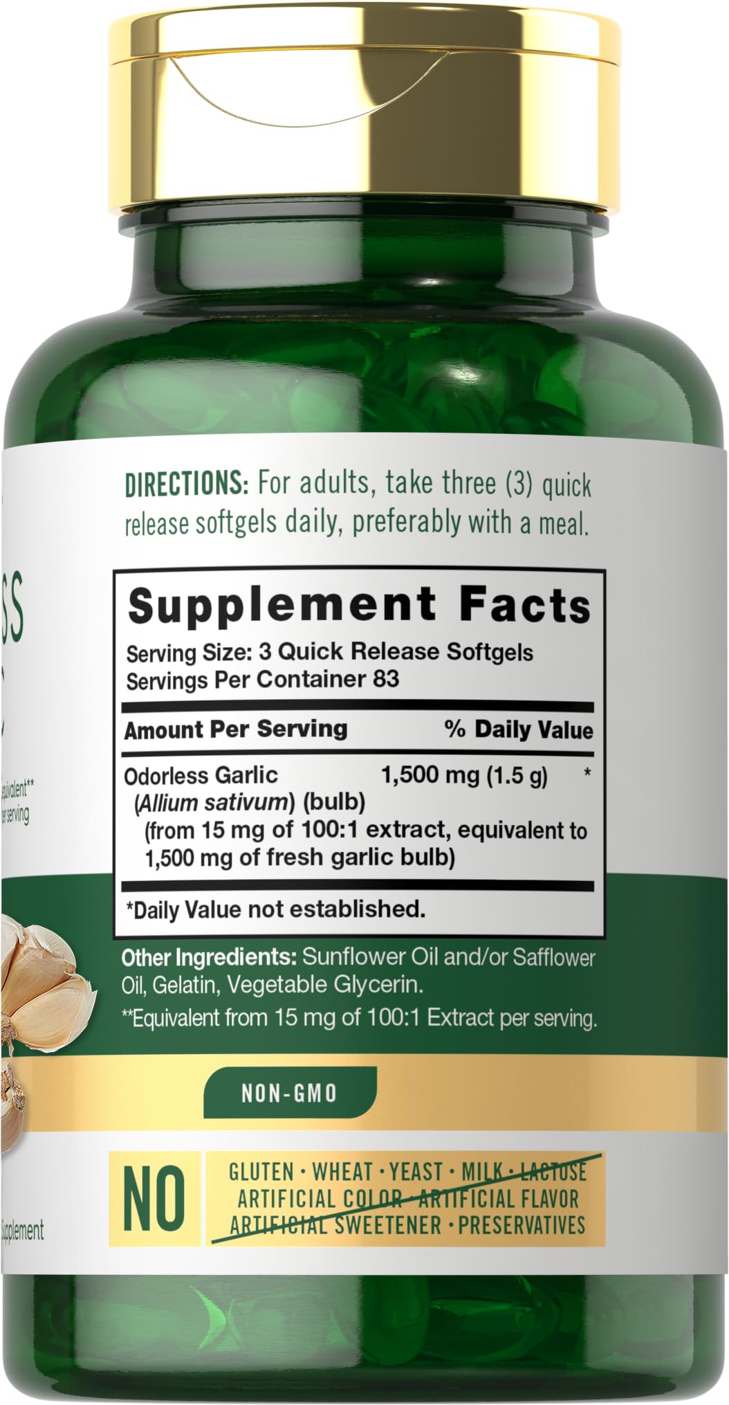 Carlyle Ail sans odeur, capsules molles faciles à avaler.