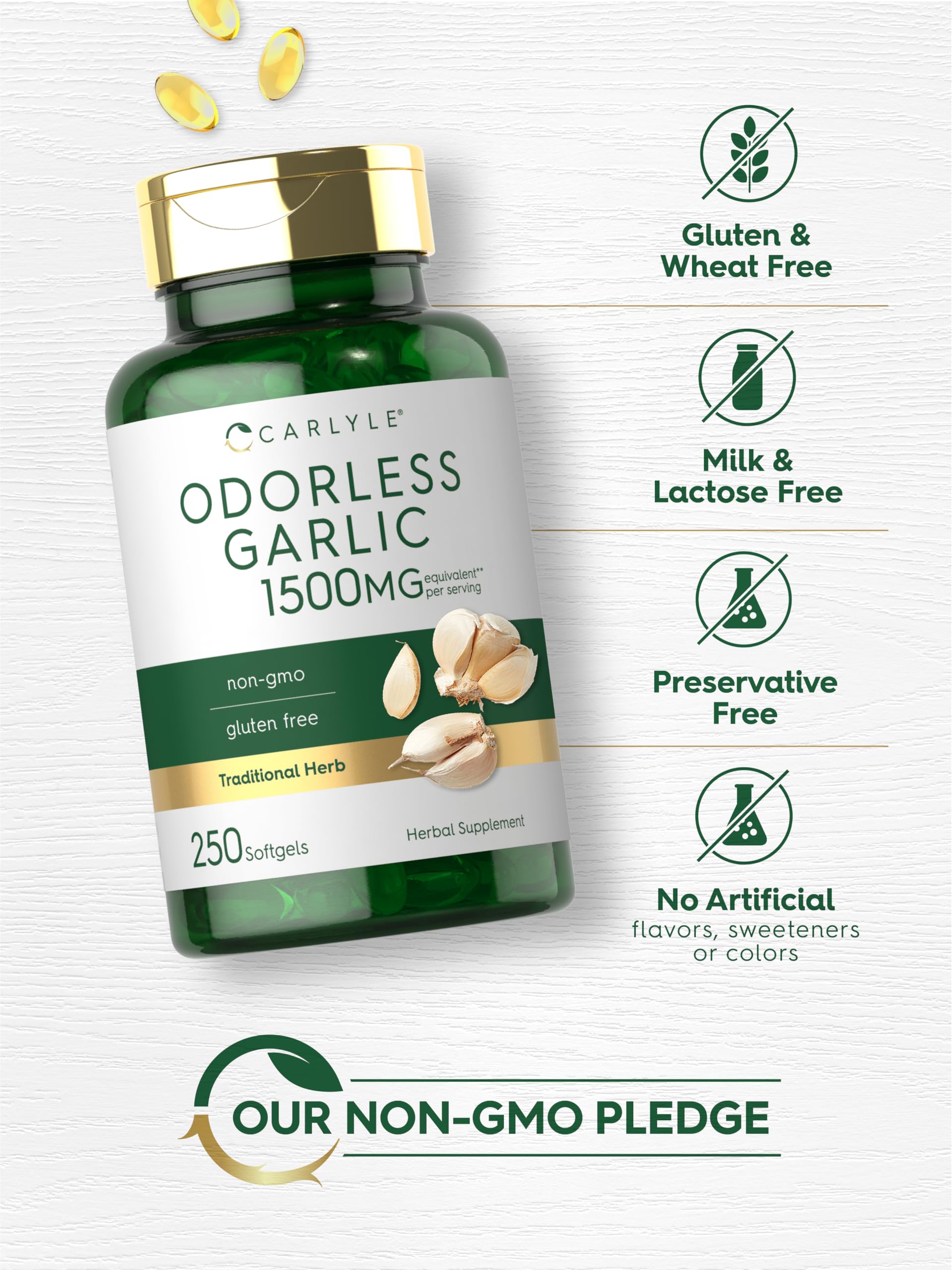 Carlyle Ail sans odeur, test en laboratoire mentionné.