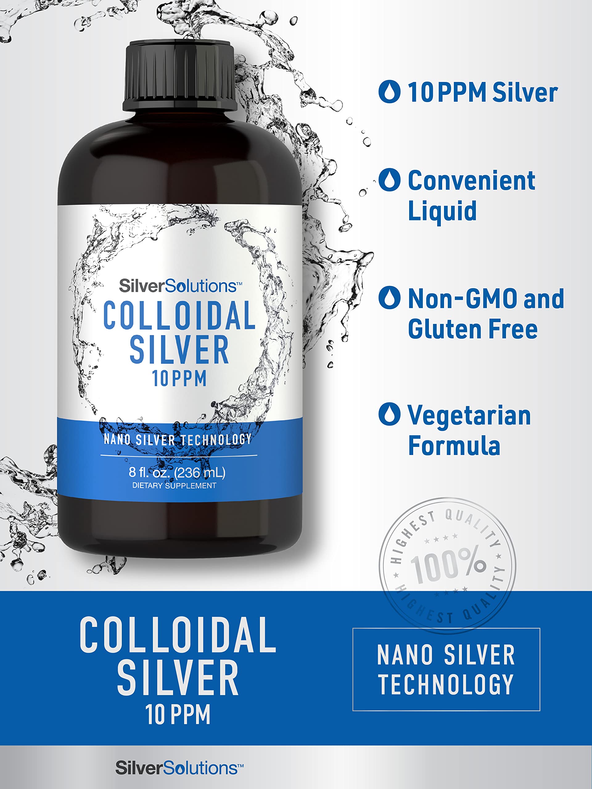 Carlyle Argent Colloïdal, goutte pure pour dosage précis et facile.