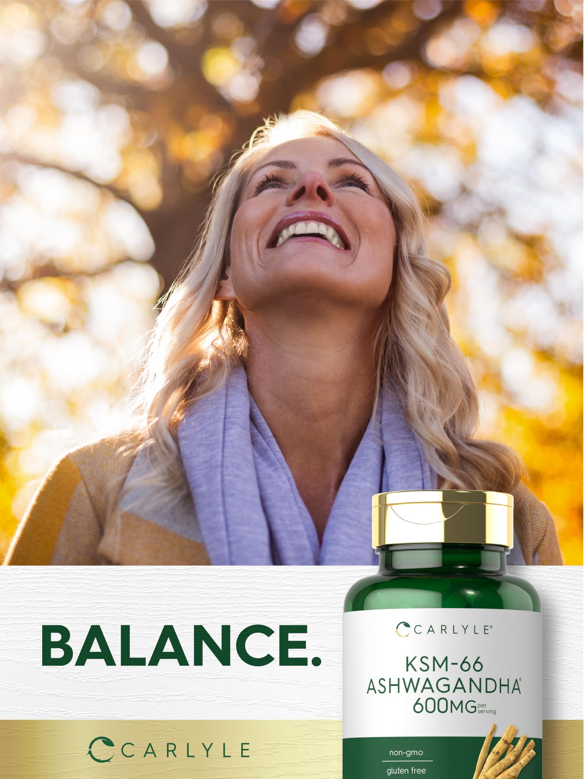 Association L‑Theanine Carlyle avec Ashwagandha, indication d’utilisation possible.