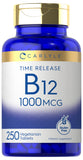 Carlyle B12 1000mcg, bouteille, libération progressive, soutien énergétique potentiel au quotidien.