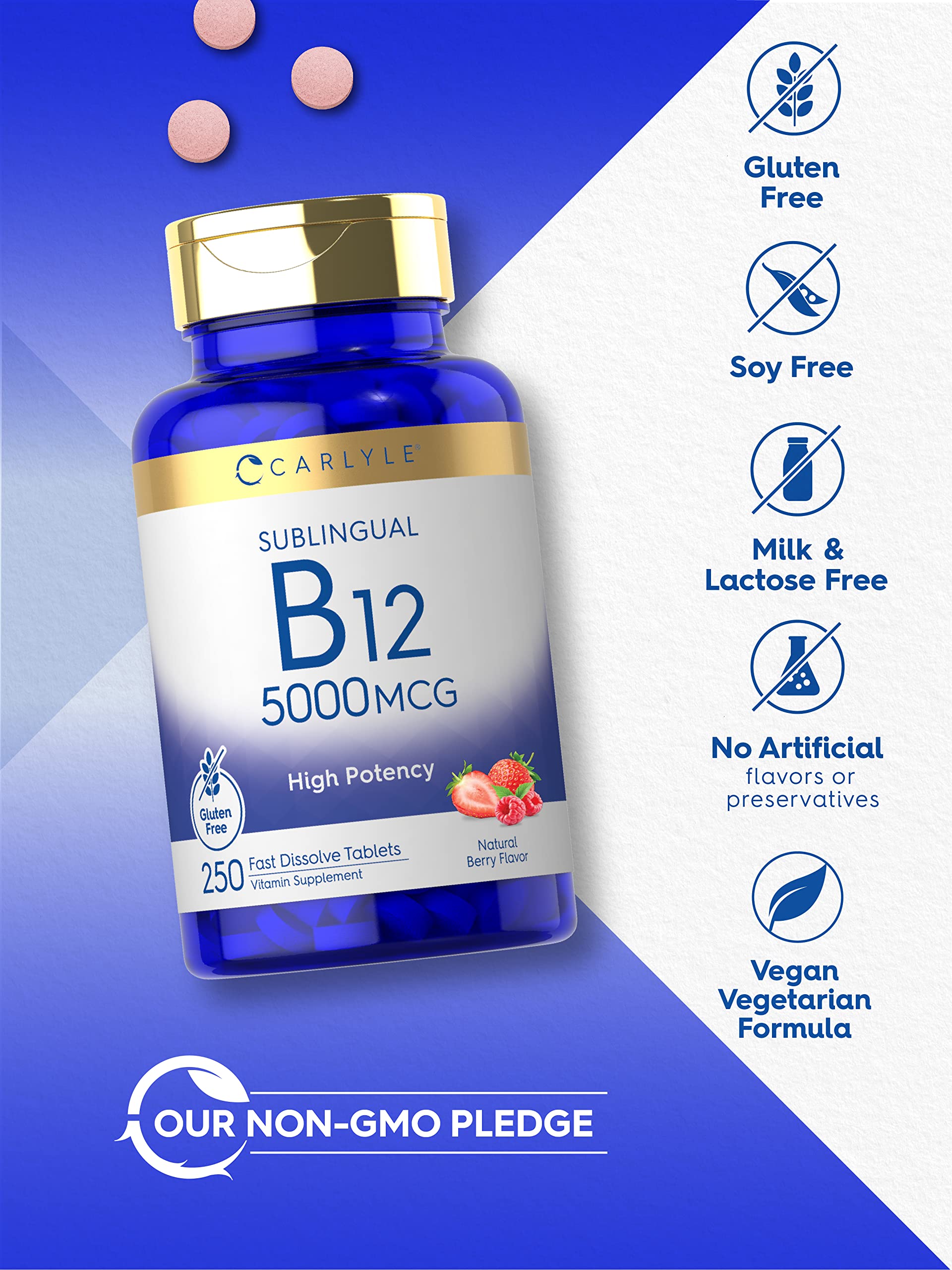 Carlyle B12 forme-vegetarienne, option adaptée pour les végétariens.