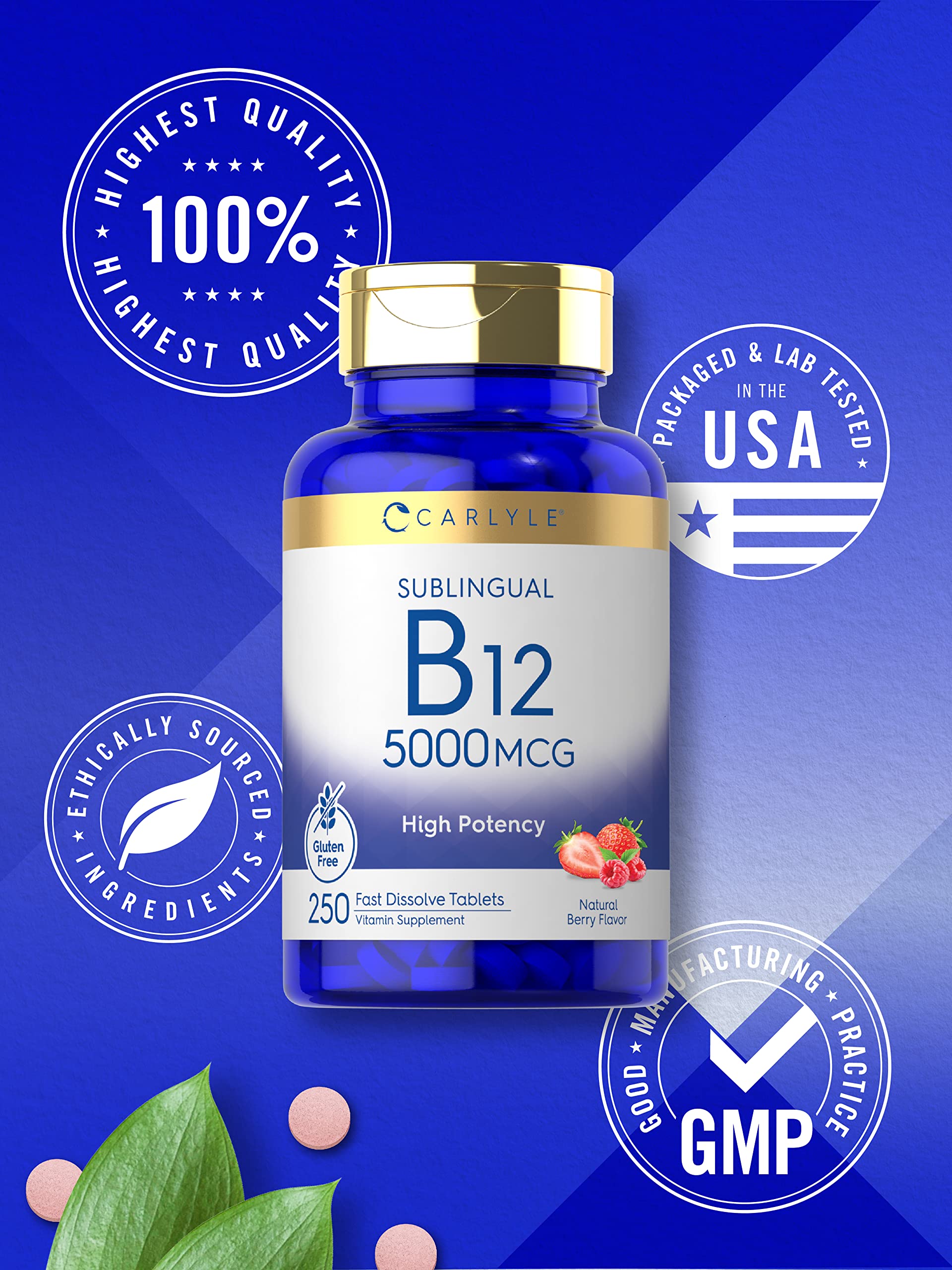 Carlyle B12 sans-gluten-sans-ogm, profil sain et sans allergènes.