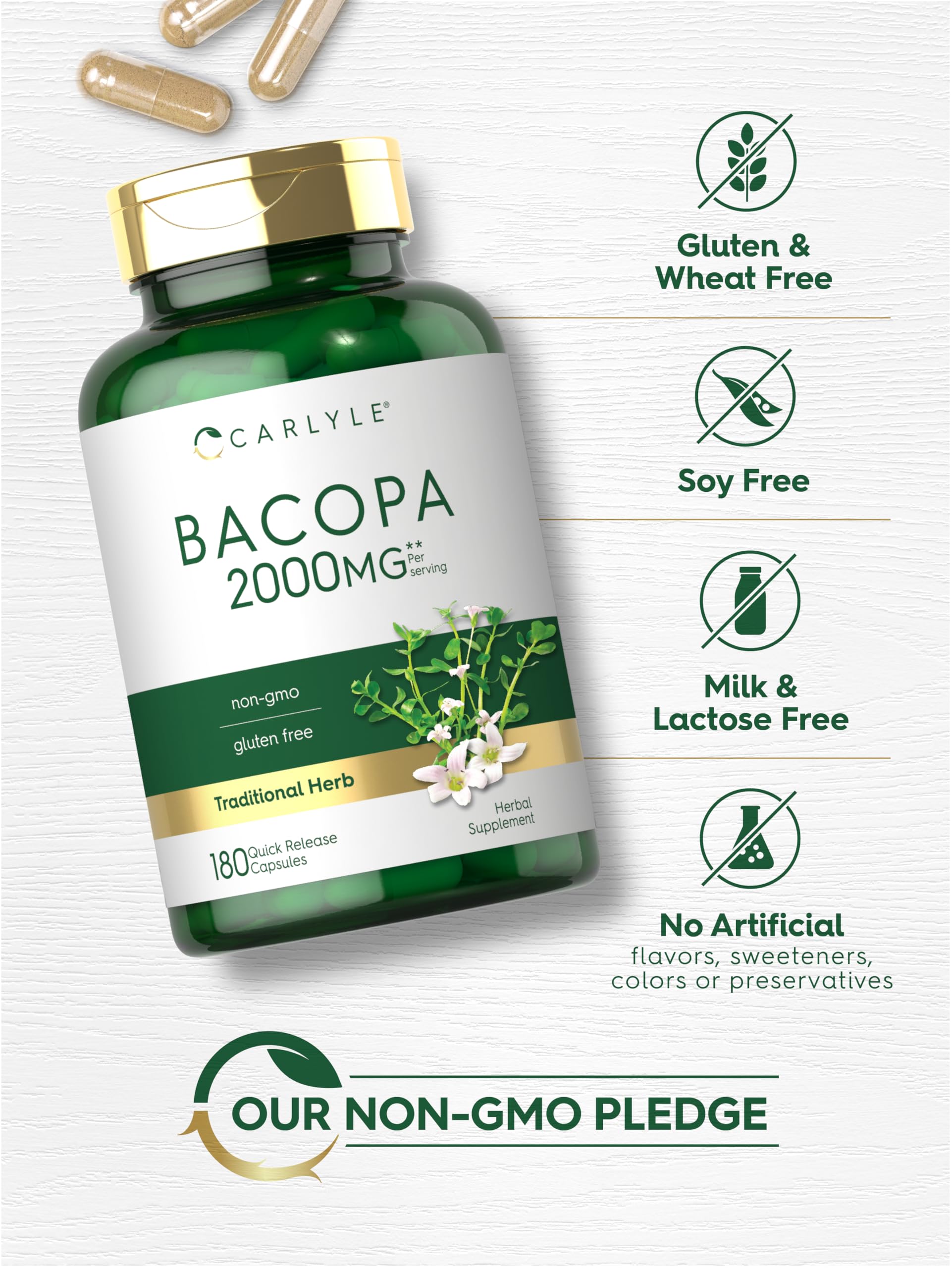 Capsules à libération rapide Carlyle Bacopa Monnieri pour routine quotidienne