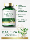 Étiquette Carlyle Bacopa Monnieri: ingrédients sans gluten et non-OGM