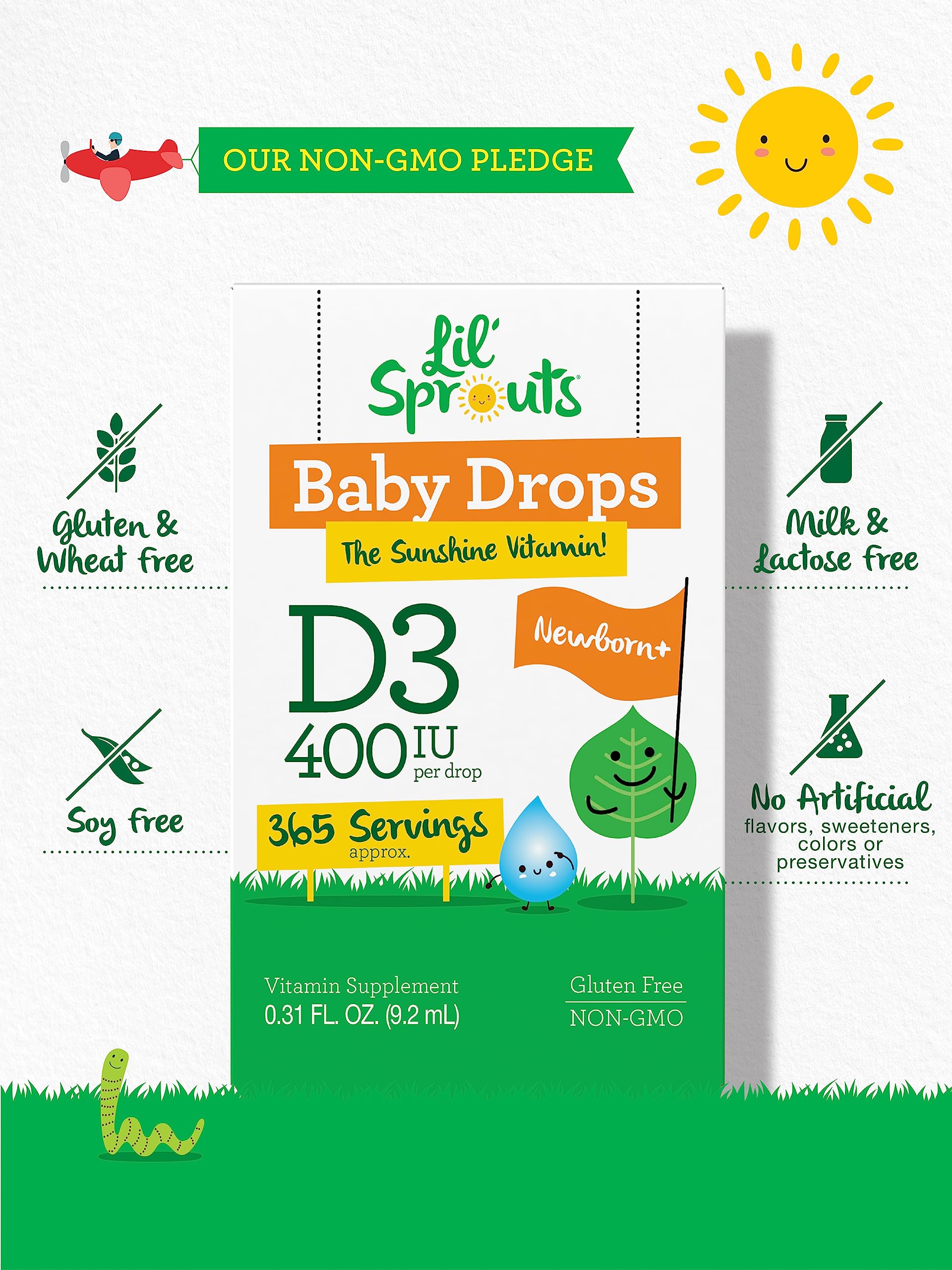 Gouttes Carlyle D3 pour bébé, formule végétarienne