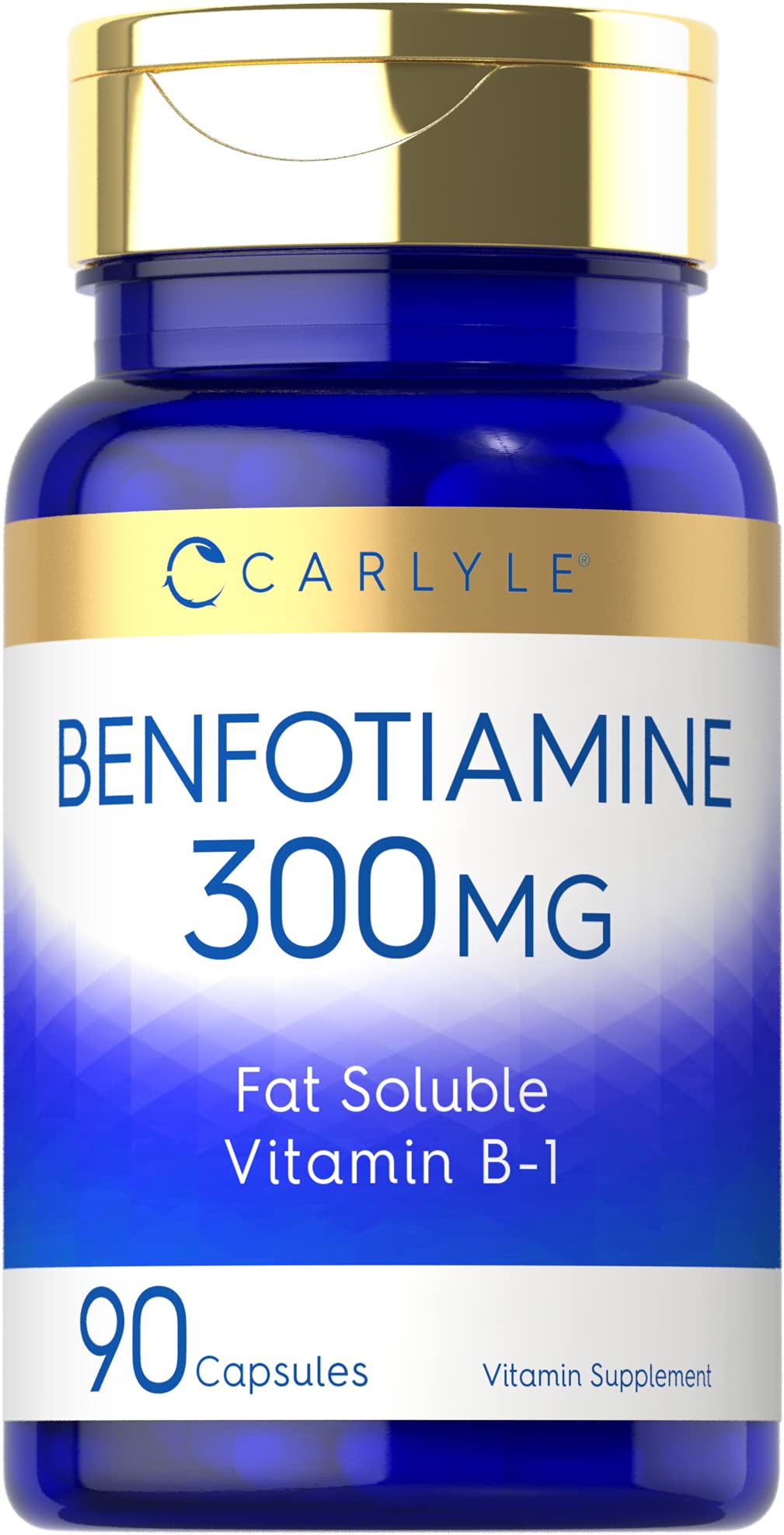 Carlyle Benfotiamine 300mg – gélules: formulation liposoluble pratique pour la routine quotidienne.