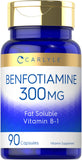 Carlyle Benfotiamine 300mg – gélules: formulation liposoluble pratique pour la routine quotidienne.