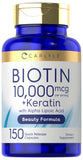 Carlyle Biotine 10000mcg, bouteille: soutien quotidien de la beauté capillaire.