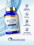 Boîte Carlyle Biotine 5000 mcg, emballage recyclable et design clair.