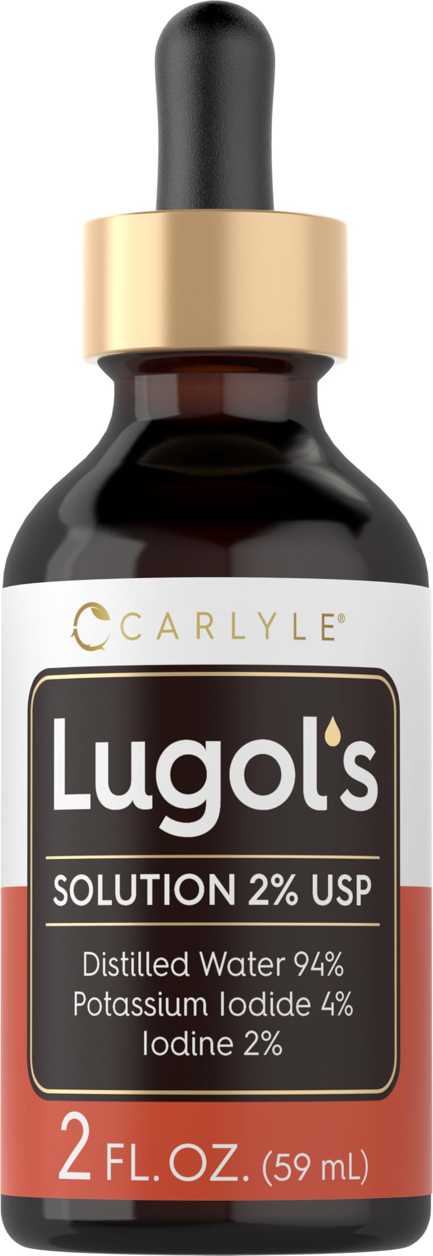 Carlyle iode de Lugol en bouteille avec gouttes, dosage précis et pratique.