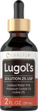 Carlyle iode de Lugol en bouteille avec gouttes, dosage précis et pratique.