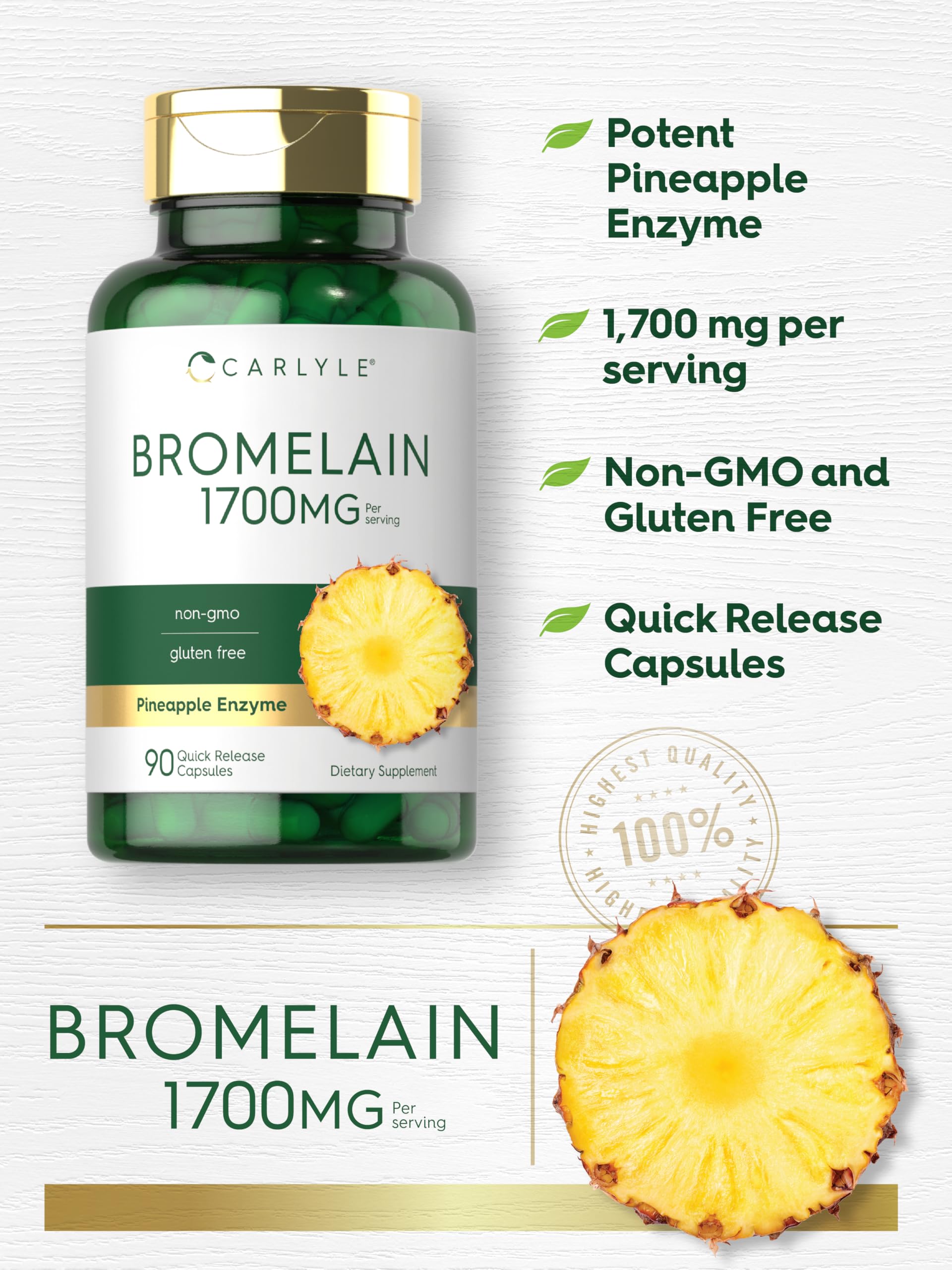 Carlyle Bromélaïne 1700 mg — capsule à libération rapide, usage quotidien.