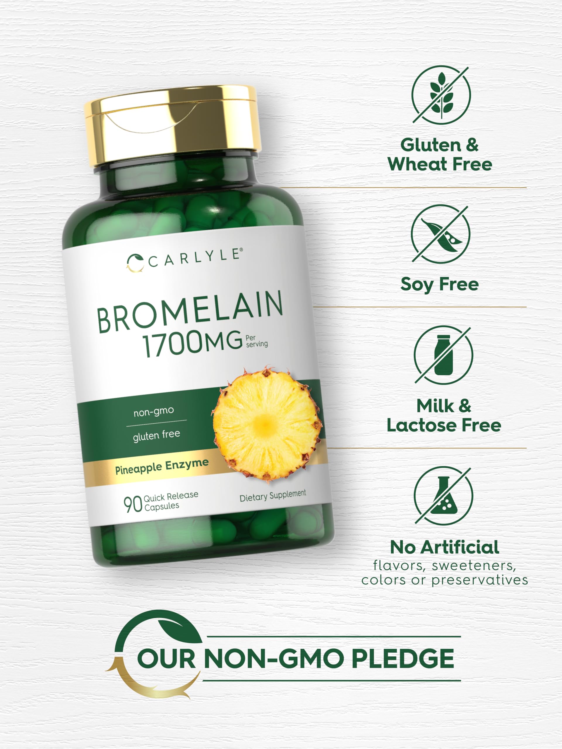 Carlyle Bromélaïne 1700 mg — ingrédients de qualité et traçabilité laboratoire.