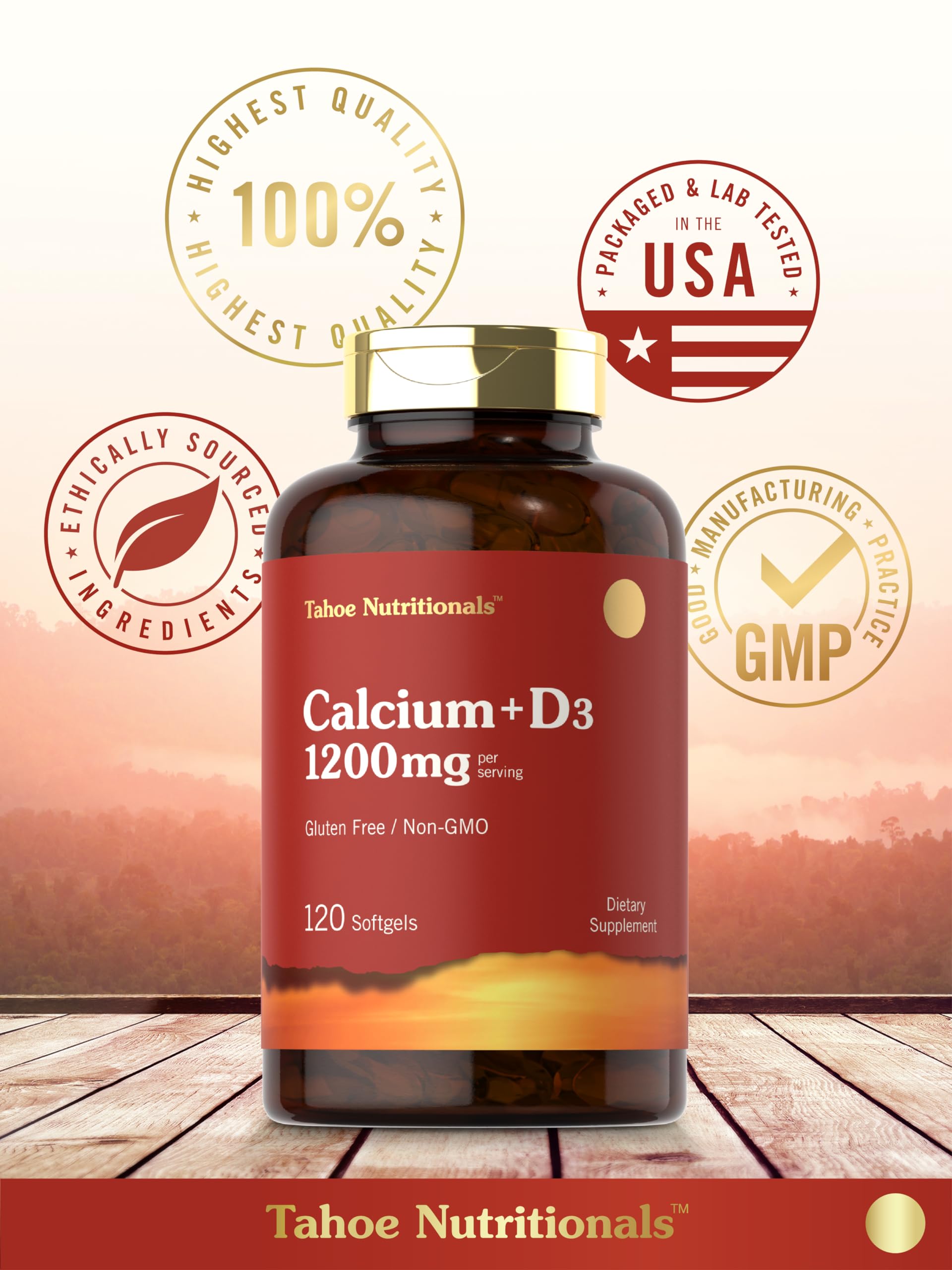 Sans lactose et sans OGM, Carlyle Calcium 1200 mg.