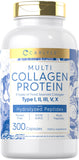 Capsules Carlyle de collagène multi 2000 mg, soutien potentiel peau et articulation.