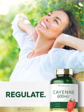 Capsules Carlyle Cayenne, sans gluten et sans OGM, adaptées à une utilisation quotidienne.