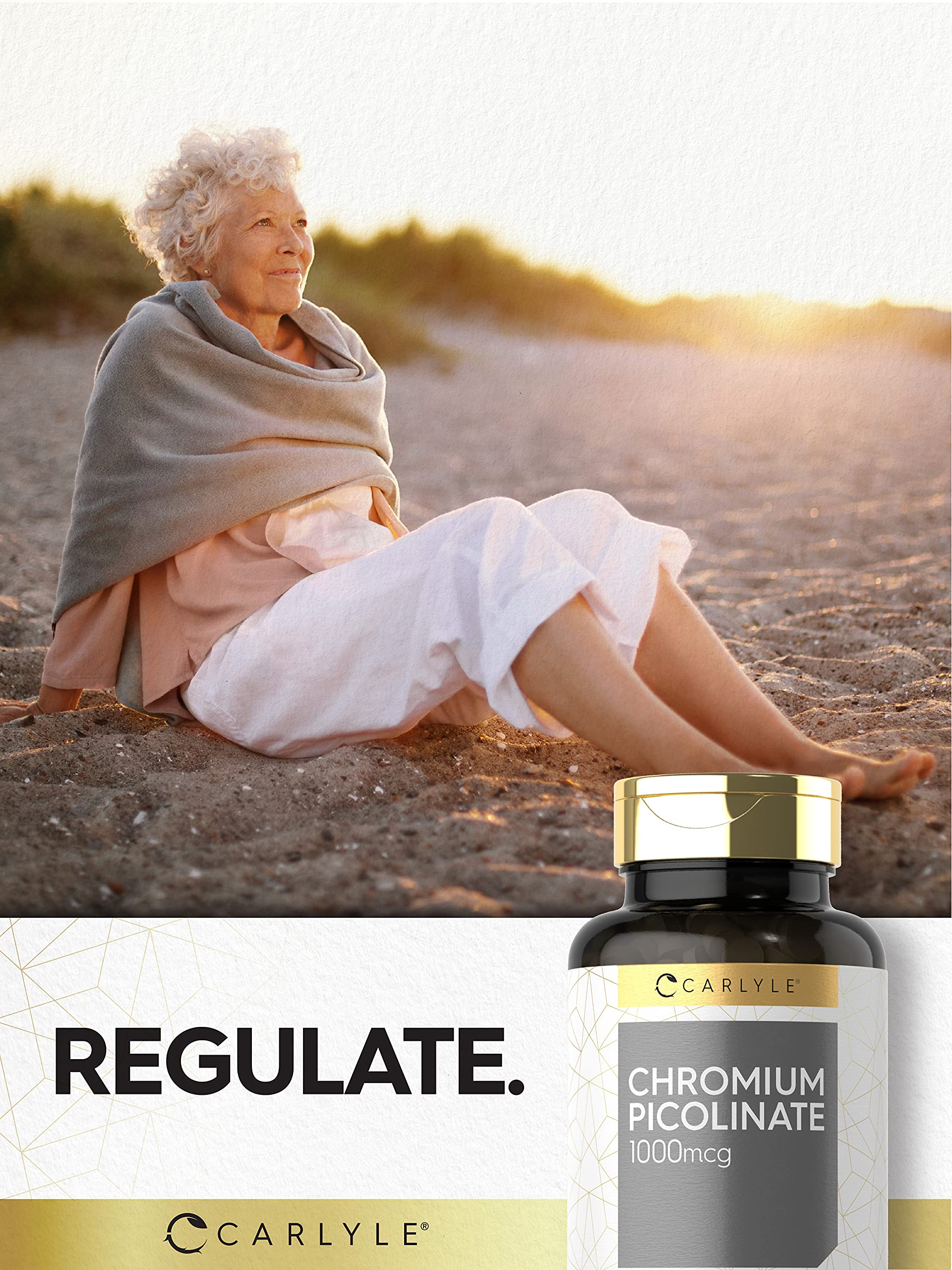 Carlyle Chromium Picolinate: étiquette claire avec informations essentielles