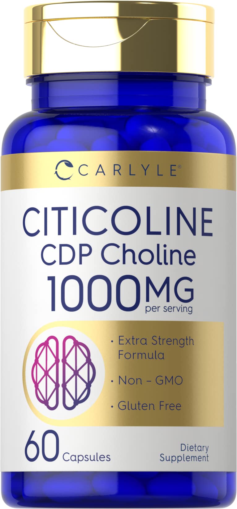Carlyle Citicoline 1000 mg capsules – soutien potentiel des fonctions cognitives.