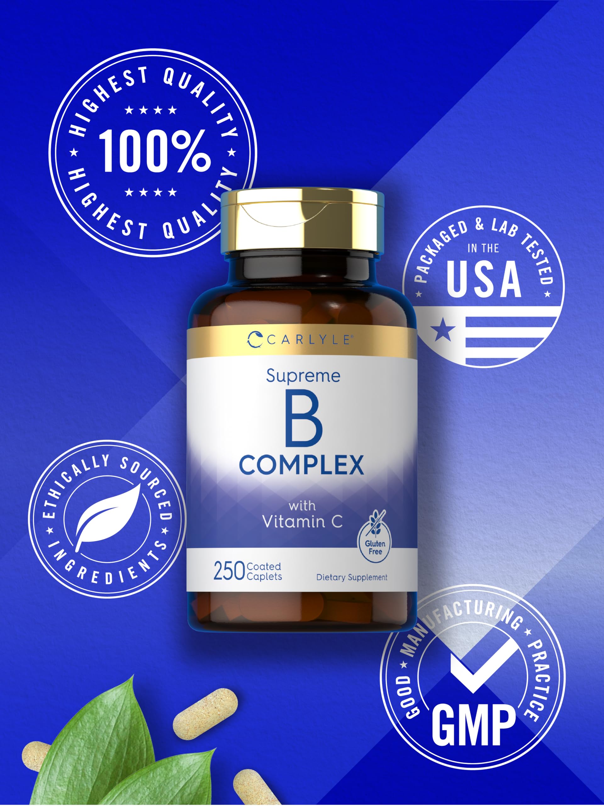 Sans lactose et sans soja Carlyle Complexe B caplets