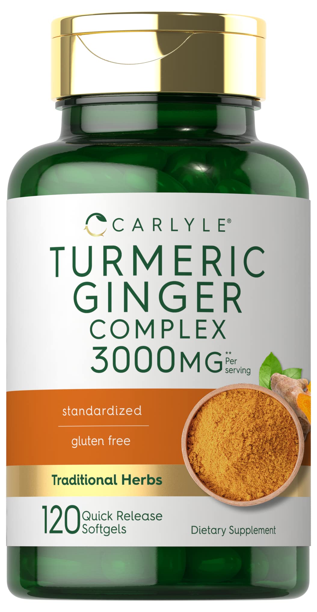 Carlyle Complexe Curcuma Gingembre, capsules molles pour le confort quotidien.
