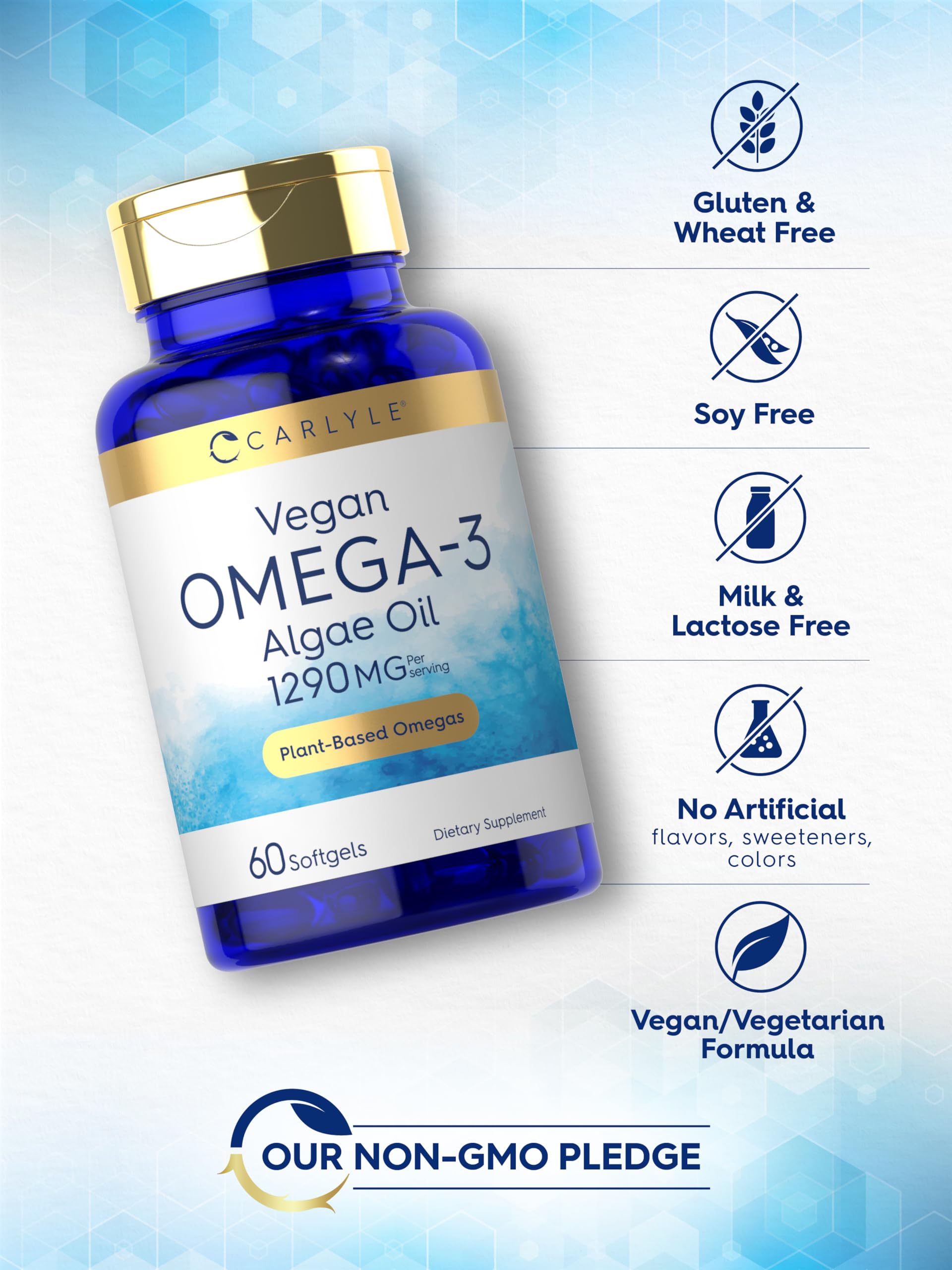 Carlyle Omega-3 végane: controle laboratoire pour des ingrédients purs et fiables.