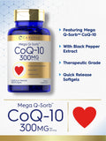 Étiquette Carlyle CoQ10: présentation Mega Q-Sorb et biodisponibilité potentielle.