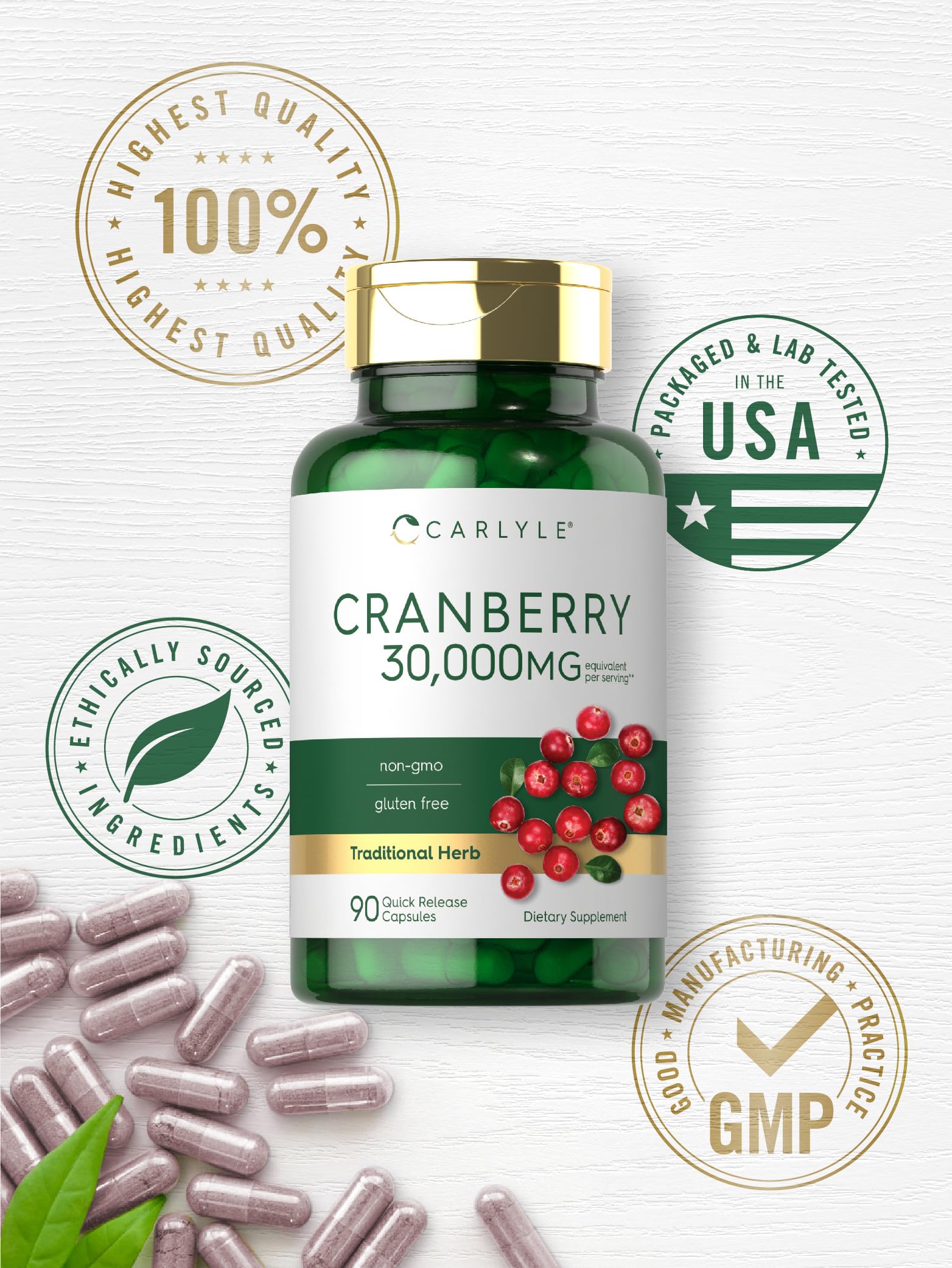 Carlyle Cranberry: ingrédients riches en vitamine C et flavonoïdes.