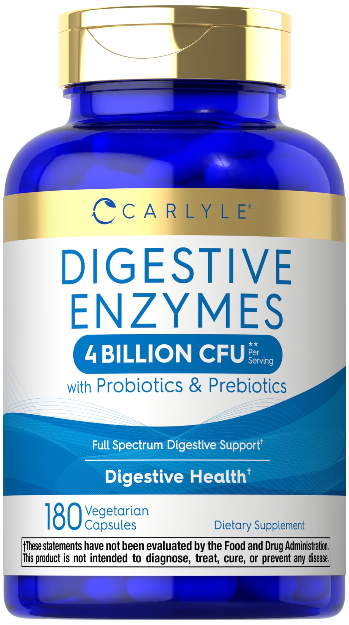 Carlyle enzymes digestives: bouteille de capsules prête pour un soutien digestif quotidien.