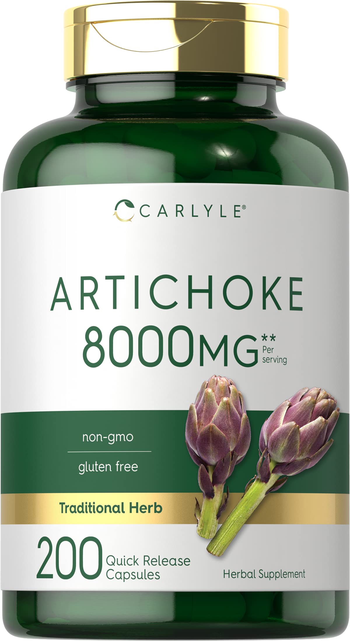 Capsules Carlyle Extrait Artichaut dans une bouteille, soutien potentiel à la vitalité.
