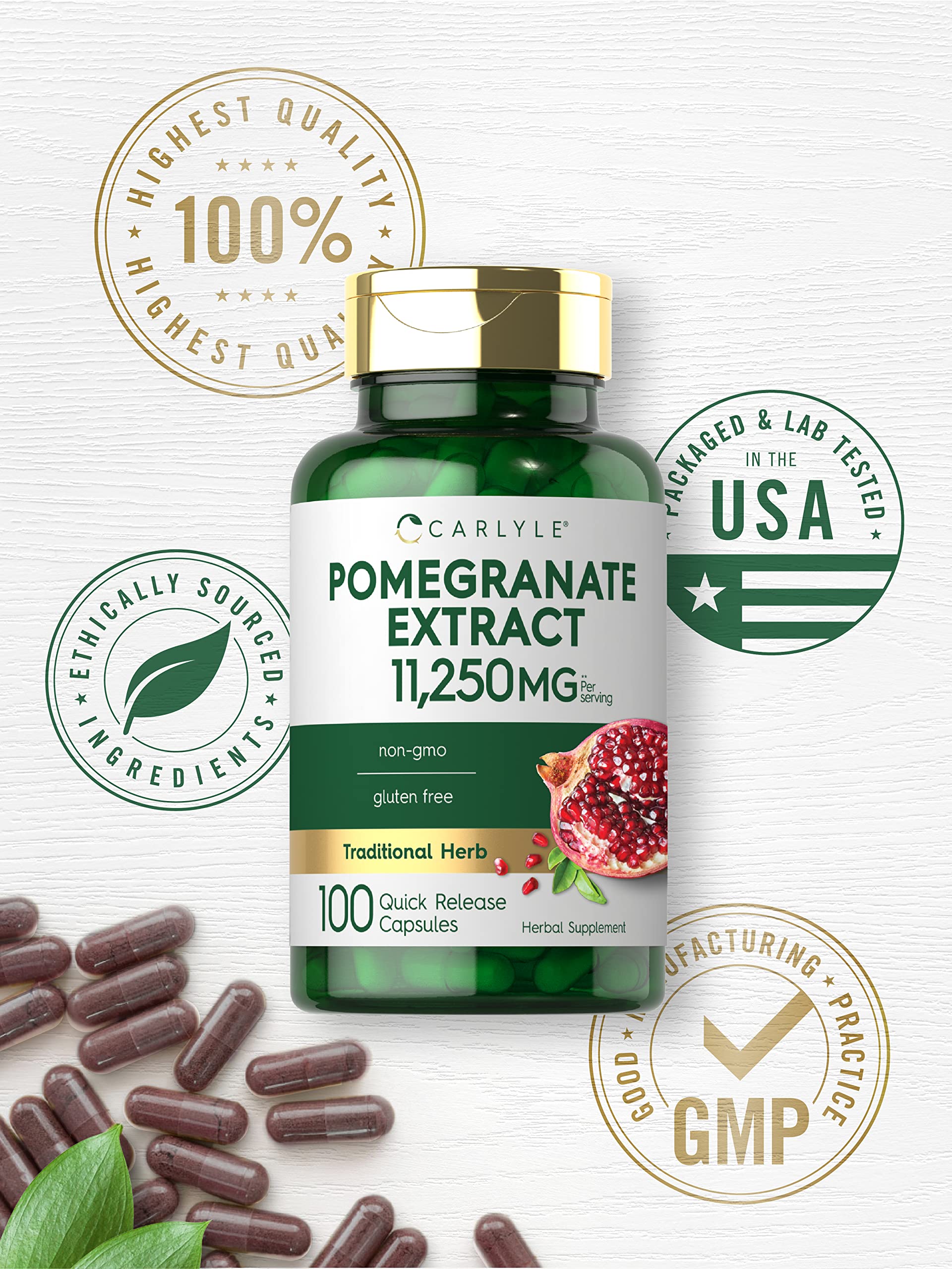 Carlyle Extrait Grenade – acide ellagique standardisé 300 mg par capsule.