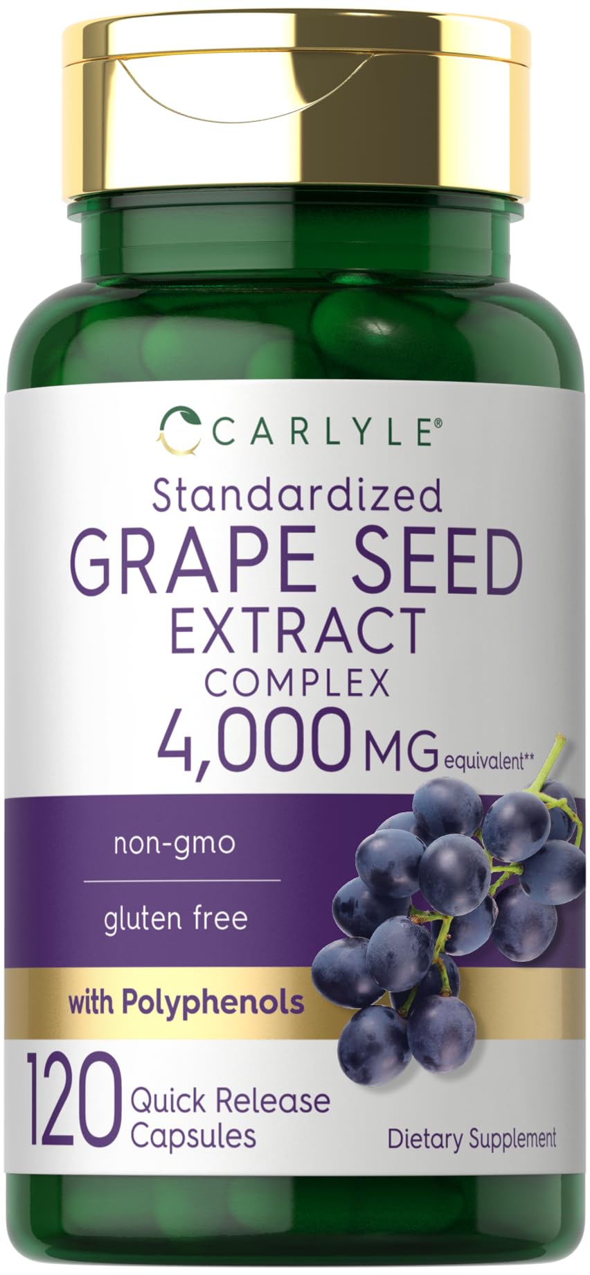 Carlyle Extrait pépins raisin — bouteille pratique pour usage quotidien.