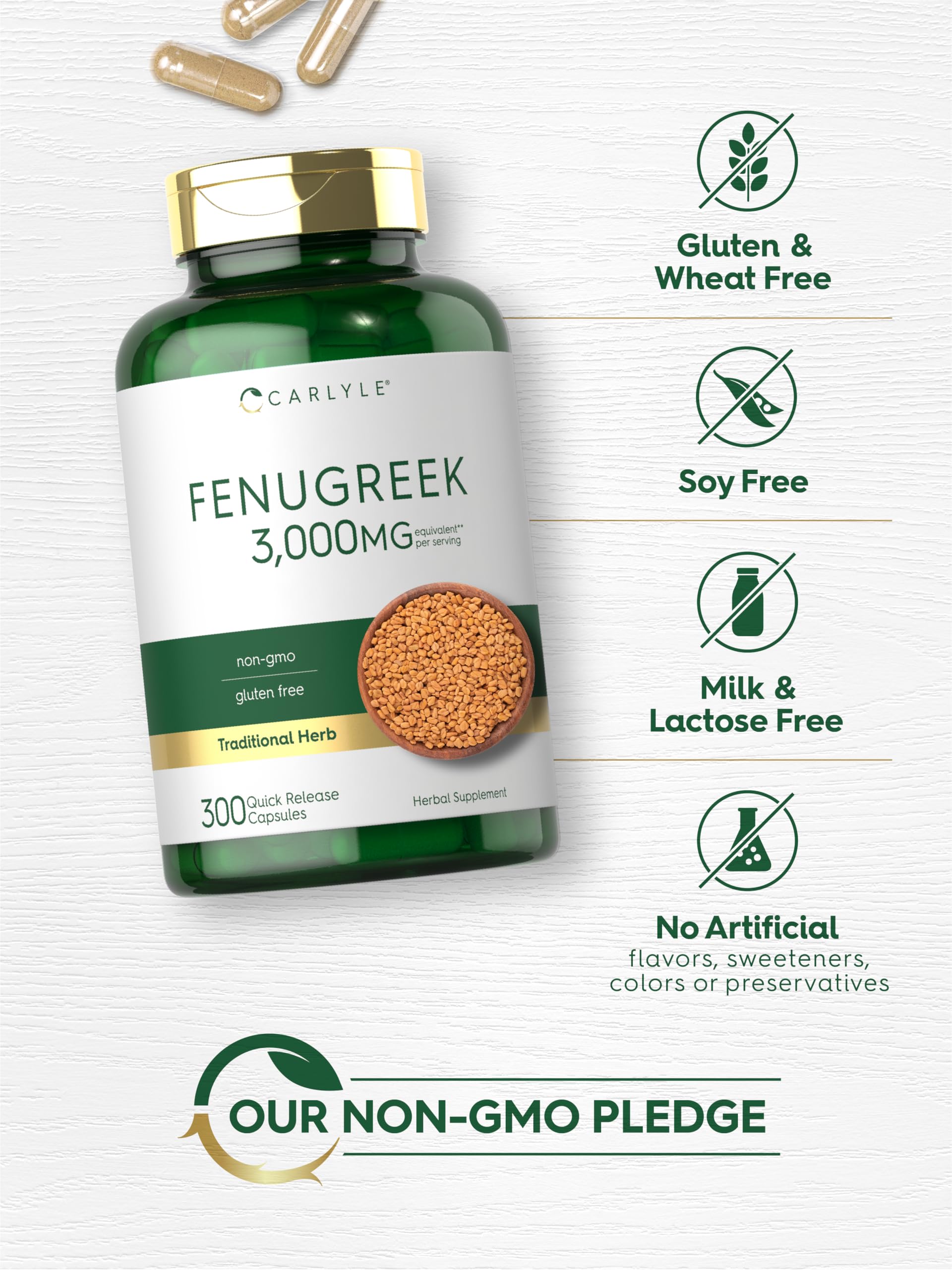 Carlyle Fenugrec – extrait pur, dosage de 300 mg par capsule