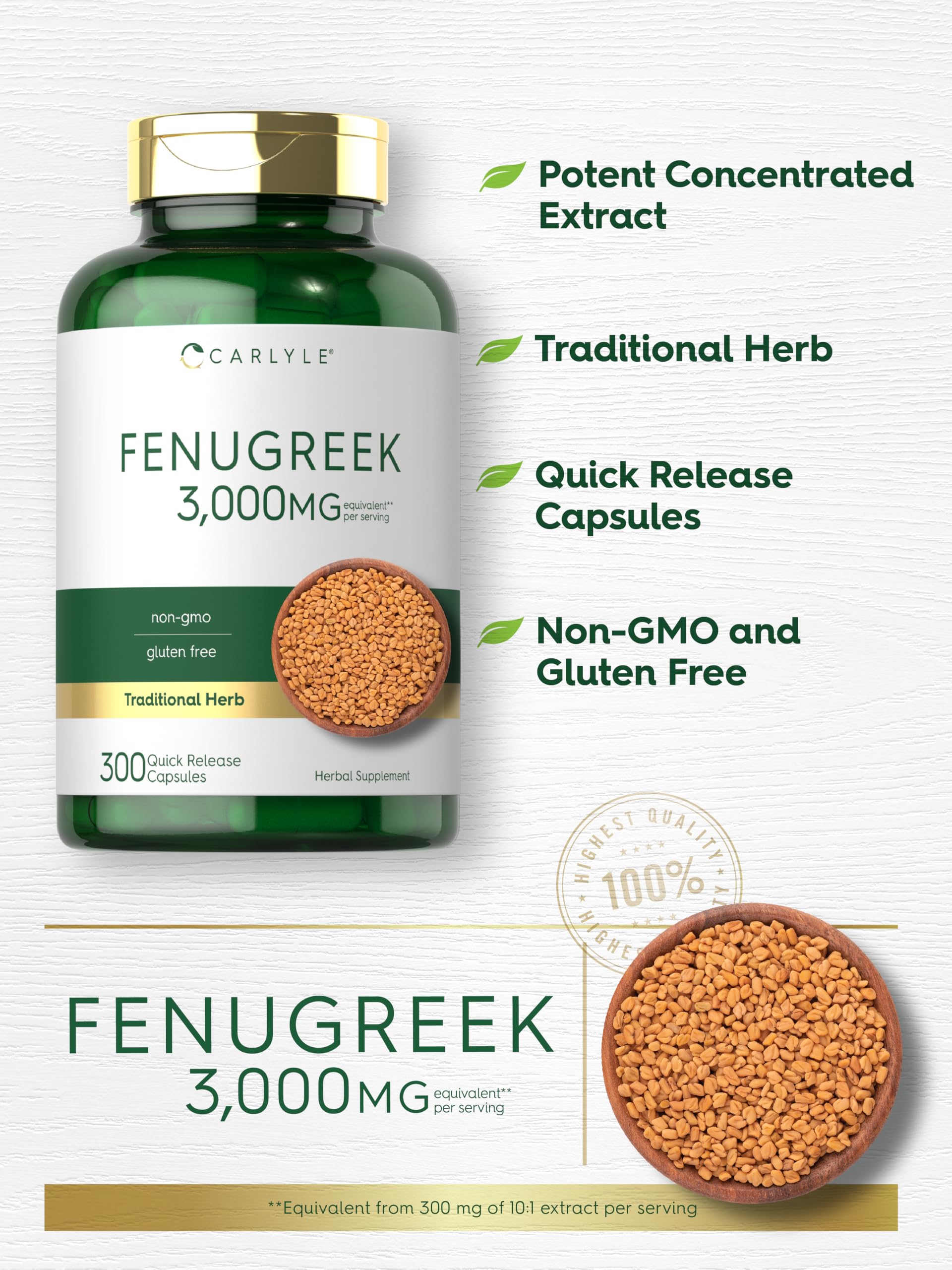 Carlyle Fenugrec – extrait sans gluten et sans OGM, choix sain
