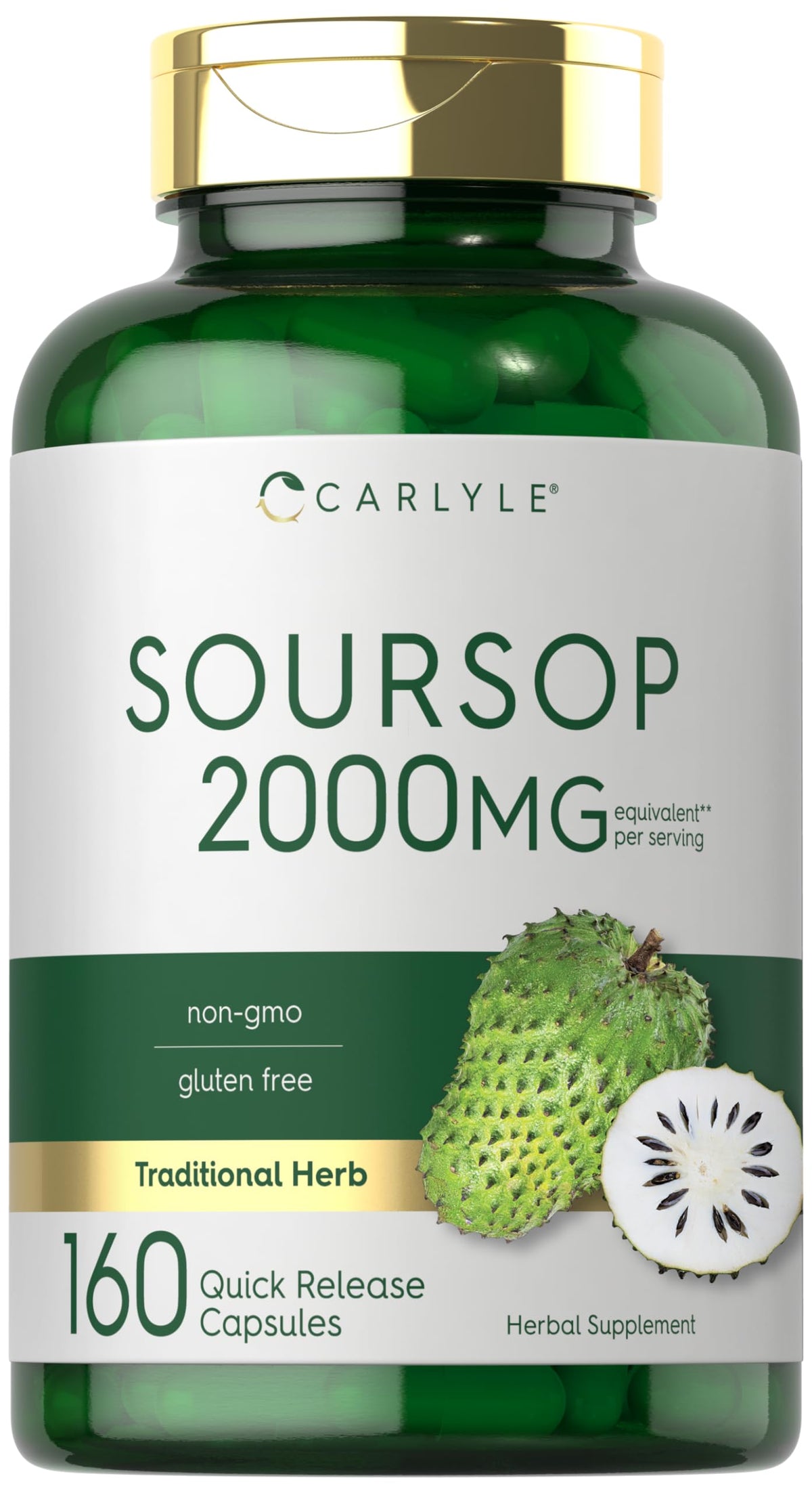 Carlyle Feuilles de Corossol – bouteille avec capsules faciles à prendre dans une routine.