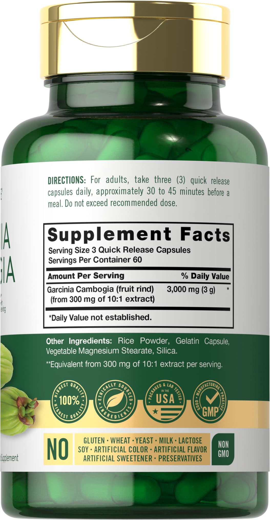 Capsules Carlyle Garcinia Cambogia à libération rapide pour une assimilation efficace.