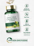Ingrédients clairs et naturels affichés sur l’étiquette Carlyle Garcinia Cambogia.