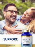 Carlyle gélatine capsules gros plan sur les gélules, pratique à emporter.