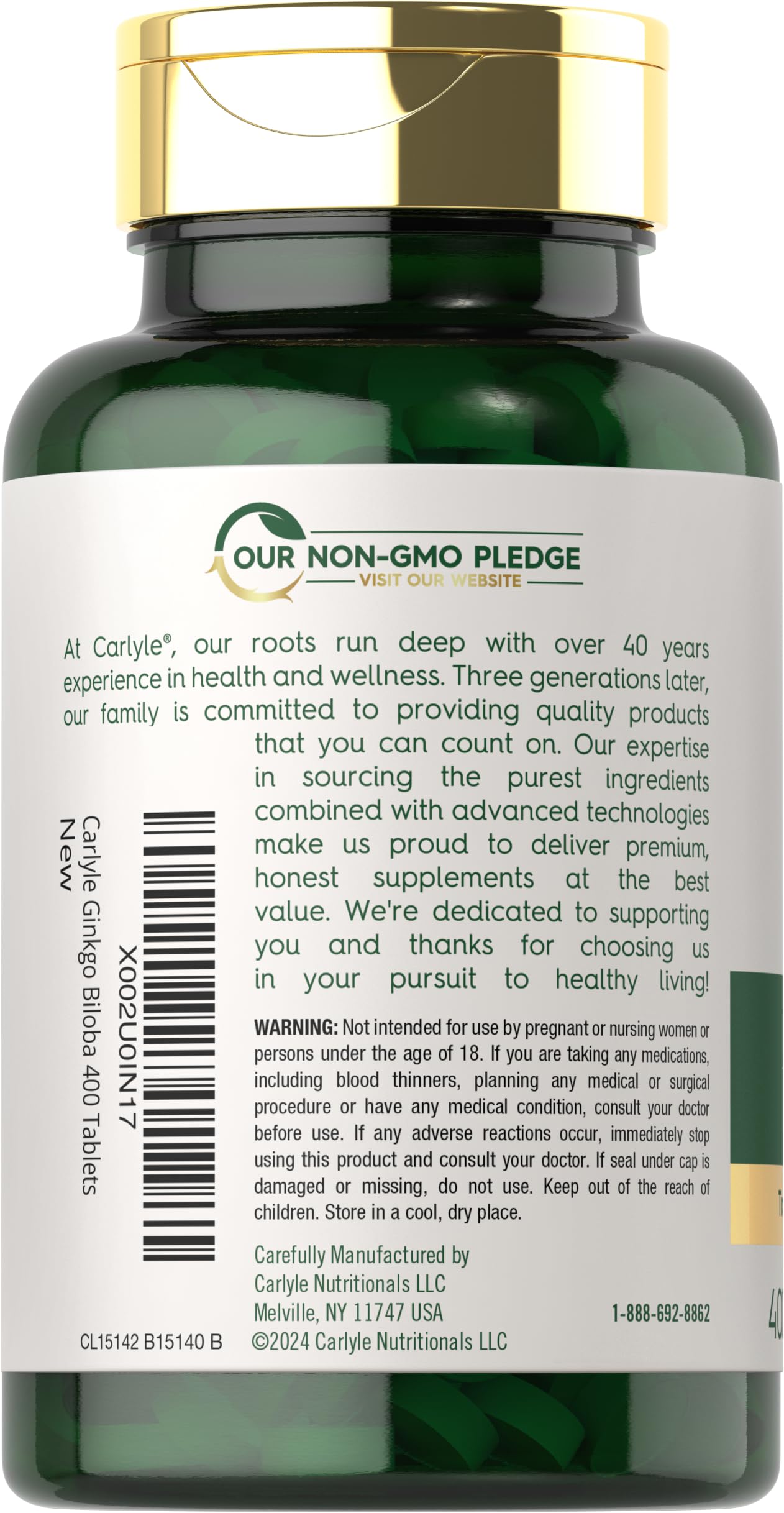 Tablettes Carlyle Ginkgo Biloba: dosage pratique pour routine quotidienne.