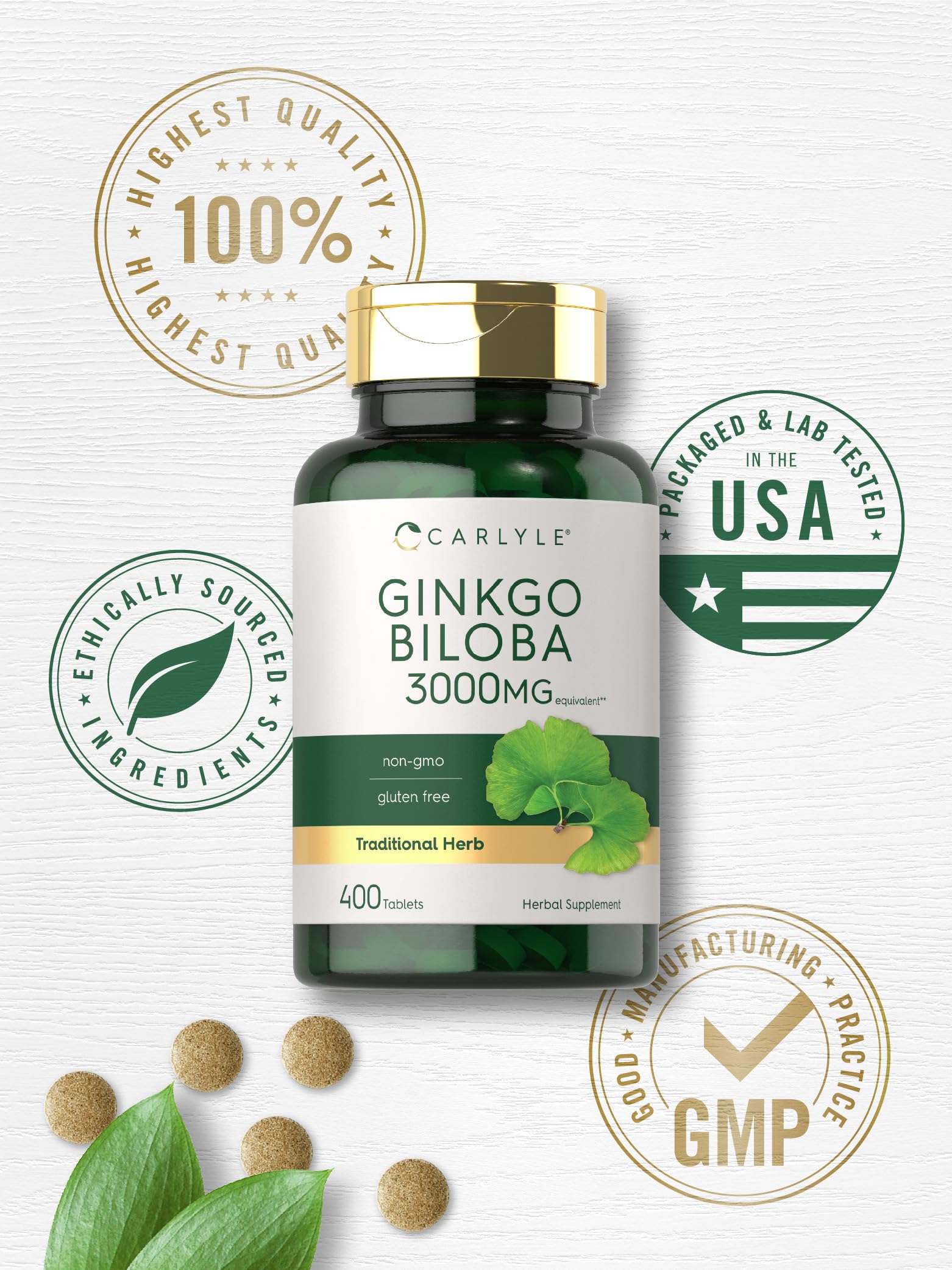 Ginkgo Biloba Carlyle: produit sans OGM pour une consommation consciente.