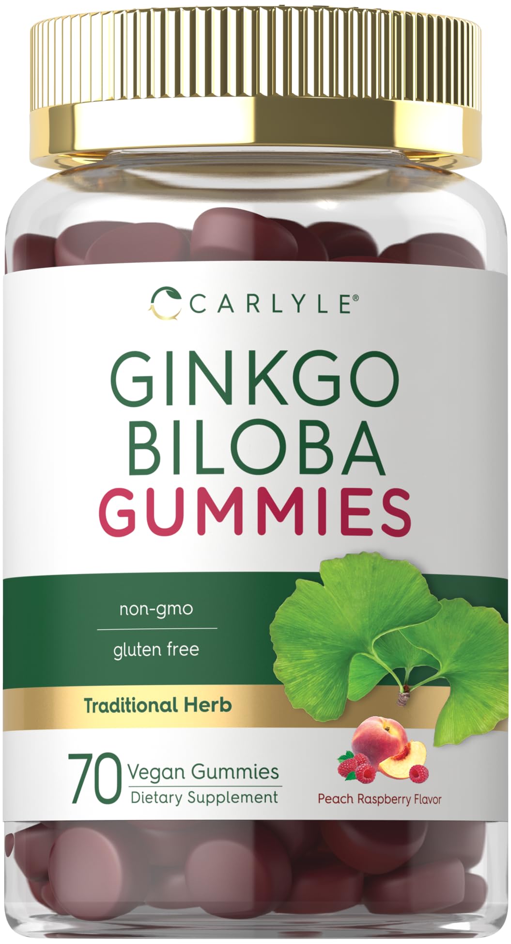 Gommes Carlyle Ginkgo Biloba goût pêche-framboise pour une dégustation quotidienne