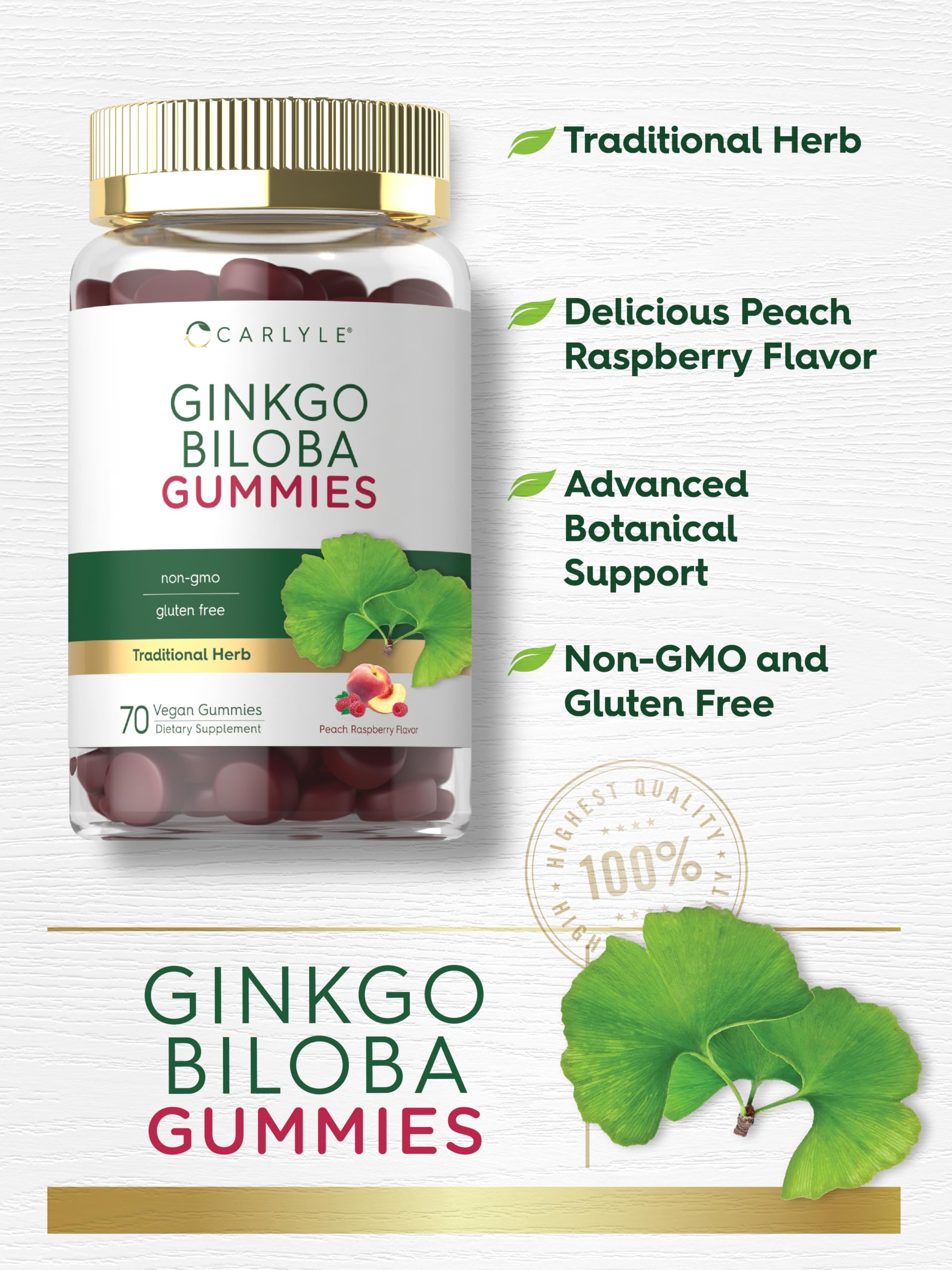 Carlyle Ginkgo Biloba sans gluten et sans OGM pour une alimentation consciente