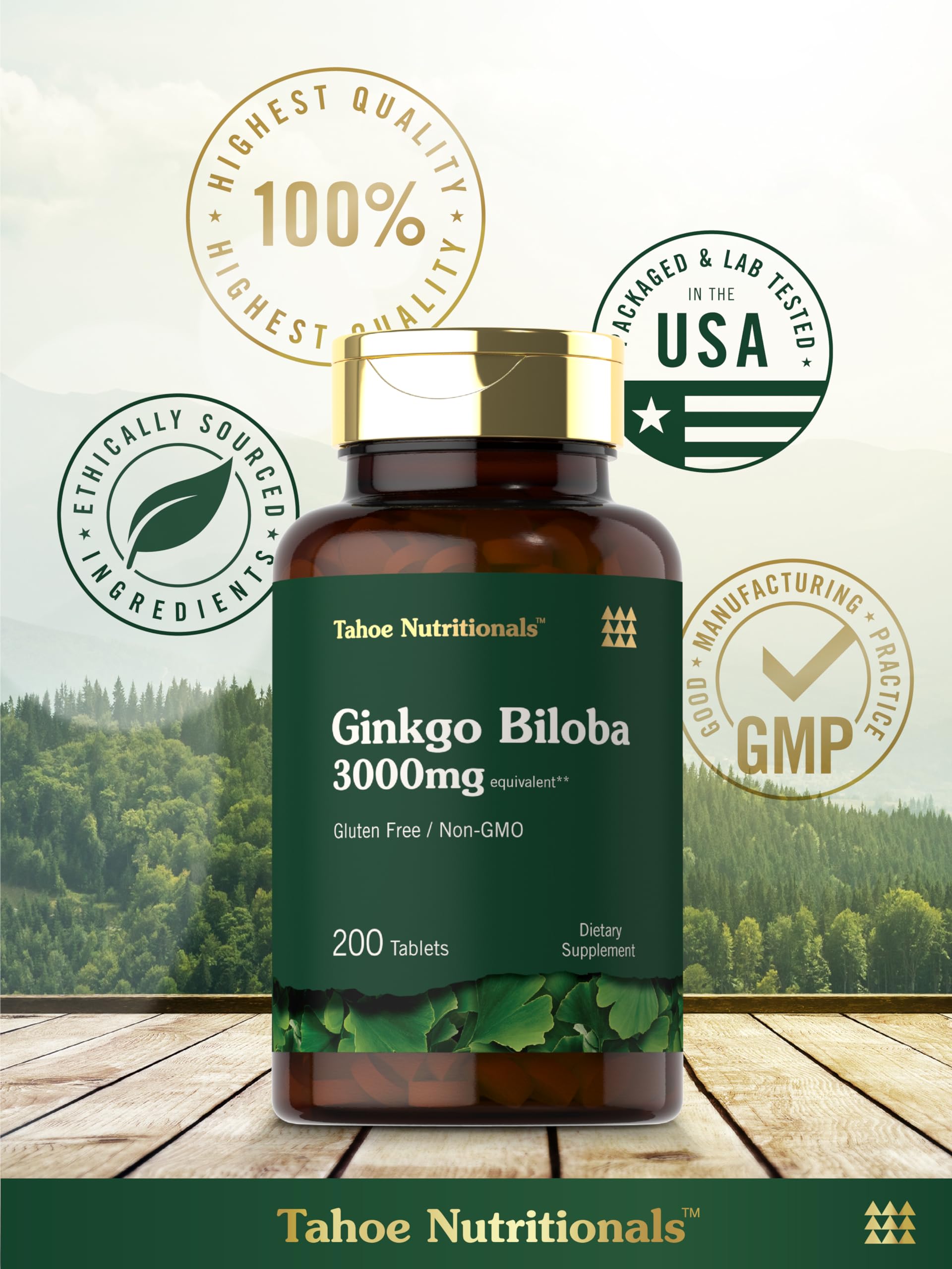 Carlyle Ginkgo Biloba - étiquette claire indiquant 14,4 mg par dose.